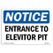 Signmission Safety Sign, OSHA Notice, 3.5" Height, NOTICE Entrance To Elevator Pit Sign, Landscape, 10PK OS-NS-D-35-L-15636-10PK - alternate 1
